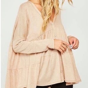 Peach love babydoll top